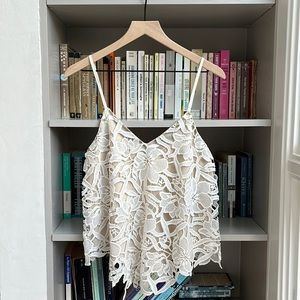 Alice + Olivia Lace Overlay Cami S